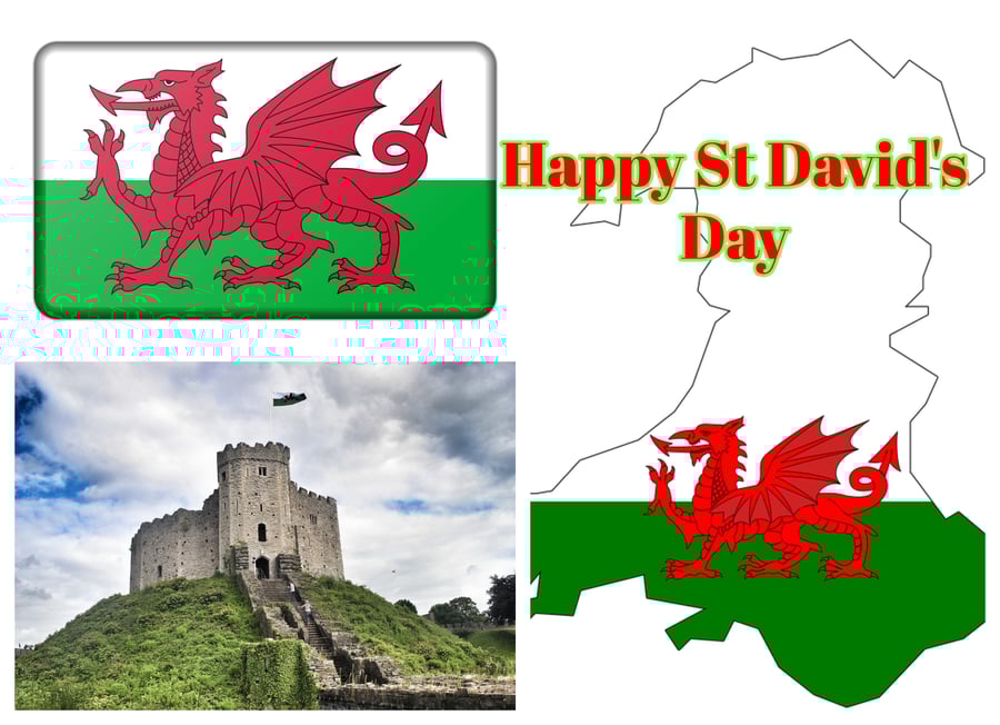 Happy St David's Day A5 Greeting Card 