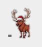 Unique Funny Christmas Sticker Xmas Decal For Adults - Grumpy Reindeer