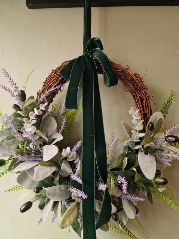 Lavender & Olive Wreath, Year Round Elegant Door Decor