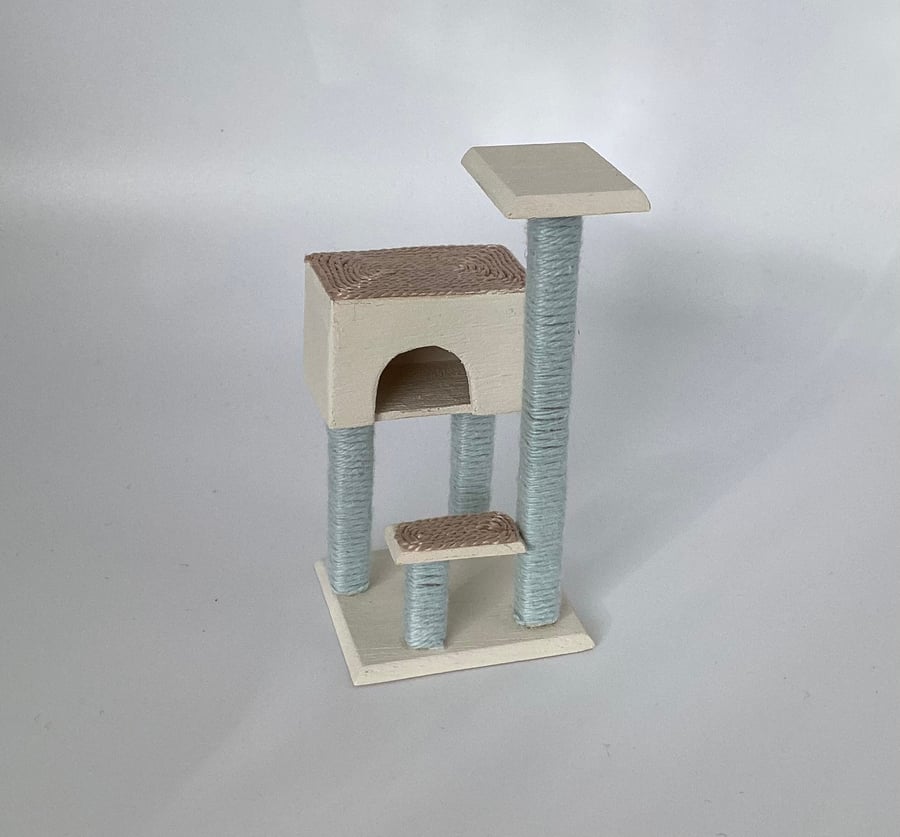 Dolls house cat post 1:12 scale handmade