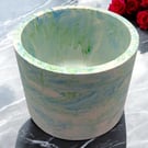 Large Plant Pot  -  Round Blue and Green Seascape Pot Cover (lpp26)