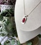 Handmade Sterling Silver Seaham Red Sea Glass Pendant Necklace, 20 Inch Chain