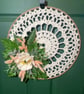 Elegant Boho Crochet Hoop Wreath with Peony & Bunny Tails Summer - Image 5