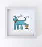 Watering The Flowers, dog peeing on a flower illustration, Giclee print - Image 1