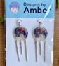NASA Moon Image Earrings - Glitter Space Astronomy Dangle Studs - Image 6