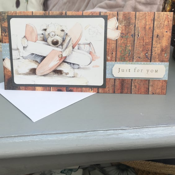 Wellington Bear Just for you birthday card