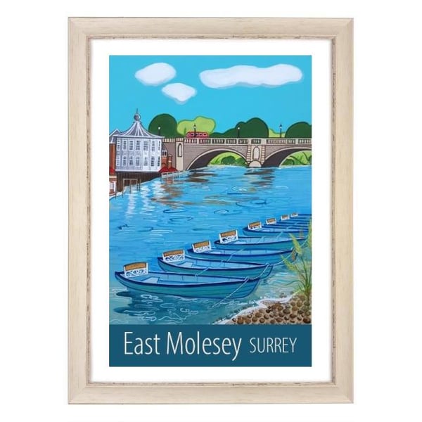 East Molesey Surrey travel poster print by Susie West