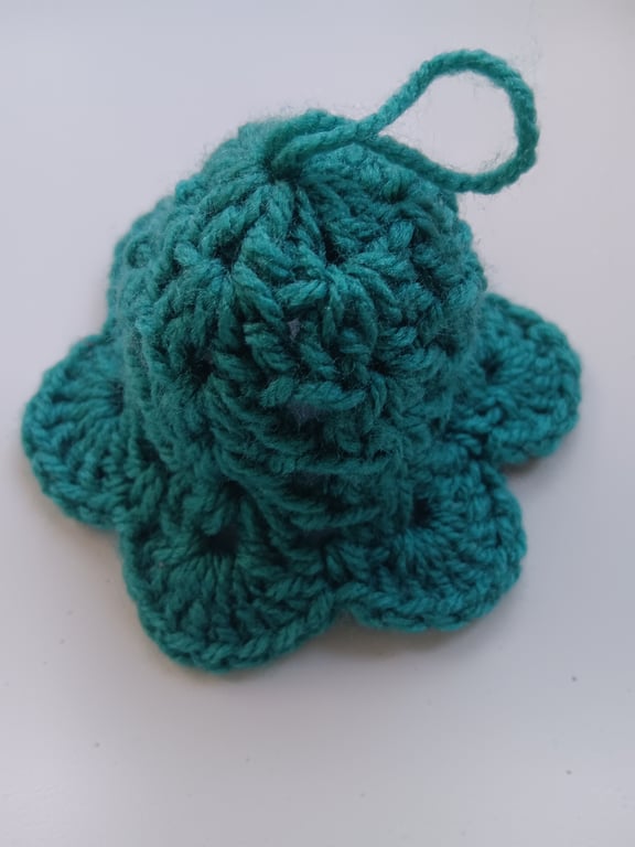 Crochet Christmas Bell (Green) - festive decoration