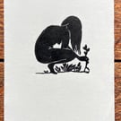 Gatherer, linocut print on paper