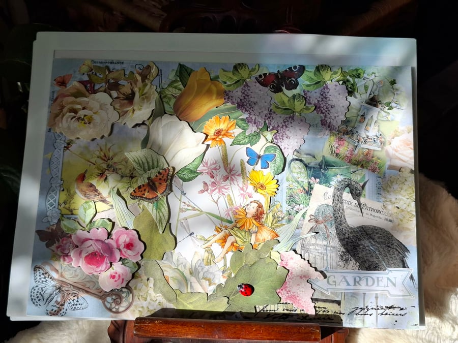 Hand-Crafted Original Collage-Scrapbook-Junk Journal Eclectic Wall Art