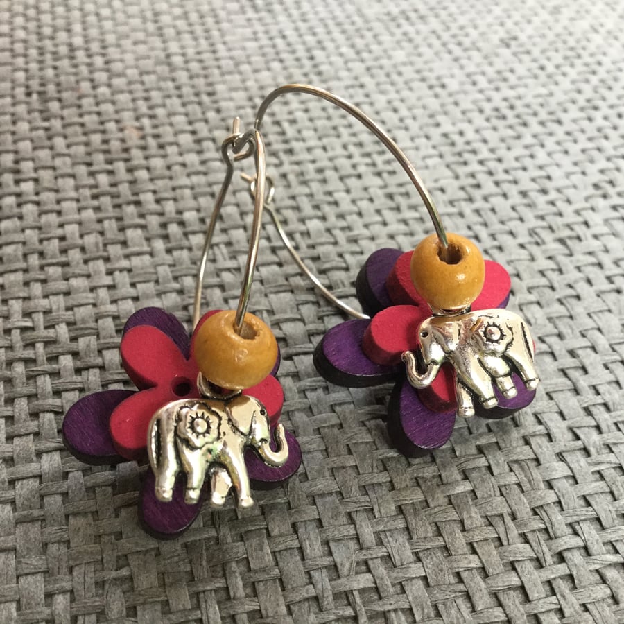 “Nellie” flower earrings