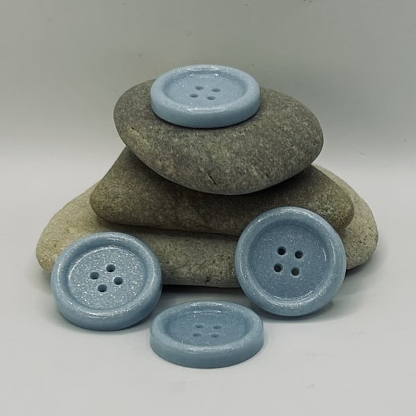 Large 35mm Button Gift for Knitters Crocheters - Glacier Glint