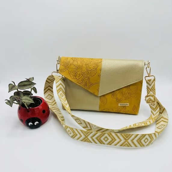 Faux leather handmade bag