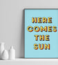 Here Comes the Sun Lyric Poster Print - Retro Typography Wall Art - Image 2