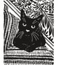 Black Cat Linocut Print - Hand Pulled Linocut Print