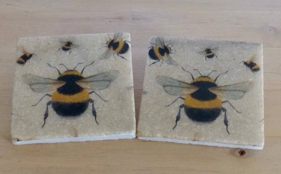 Marble 'Bee' Coasters