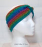 Ladies crochet rainbow twist ear warmer. Crochet ear warmer. Rainbow headband. - Image 4
