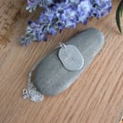 Handmade Fine Silver Tag Pendant Necklace  Dandelion Clock Design