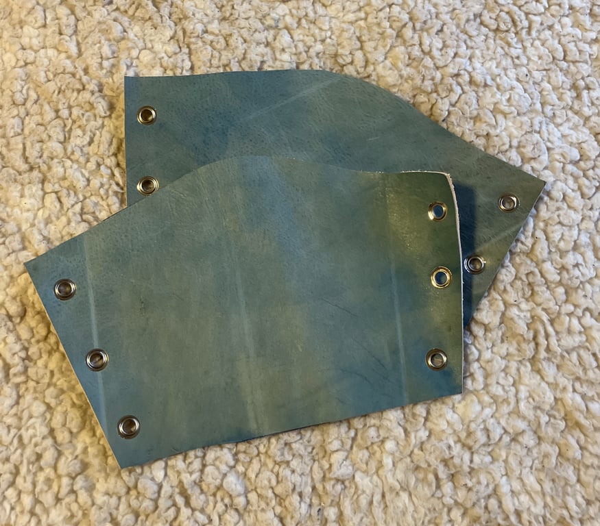 Small Pair: Denim Blue, Ocean Blue Coloured Leather Bracers - FREE SHIPPING 1