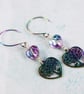 Rainbow Tree and Lilac Heart Earrings