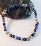Blue Sodalite Bracelet With Silver Dragonflies - Handmade In Devon - Image 8