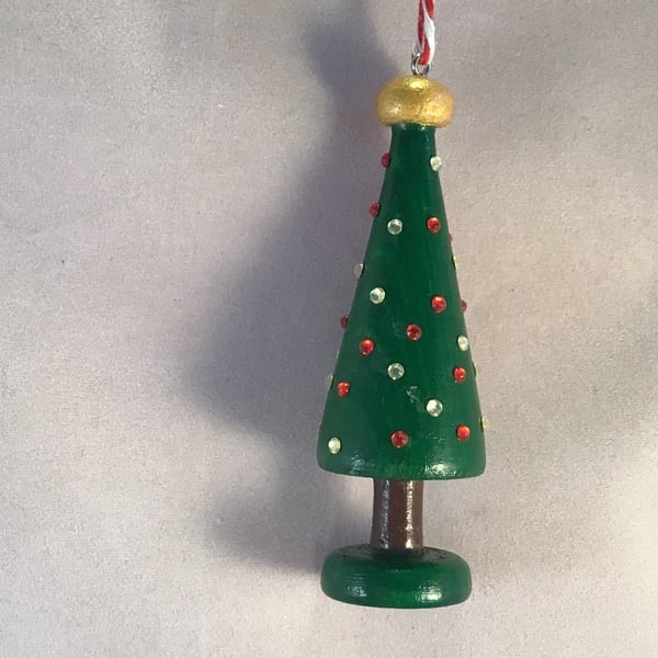 Decorative miniature hanging christmas tree