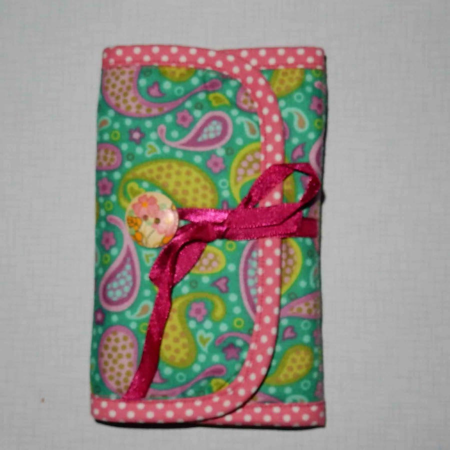 Sewing set or needle case pretty paisley