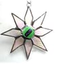 Shiny Star Suncatcher Stained Glass Dichroic Green Handmade  - Image 2