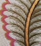 Birthday card or greetings card - made with upycled textiles orange pink green - Image 4