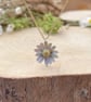 Handmade Gold & Silver Daisy Necklace (gold chain) - Image 2