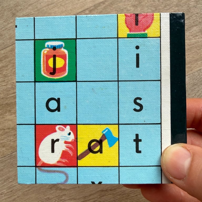 Scrabble for Juniors Coasters (Bottom Right - Green) - Upcycled from Real Board