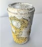 Mixed Media Coffee Cup sculpture textiles plus papercrete - Image 6