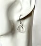 Sterling Silver Hammered Teardrop Dangle Hook Wire Drop Earrings - Image 2