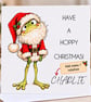 Personalised Funny Frog Christmas Card - Hoppy Christmas - Cute Santa Frog Card  - Image 3