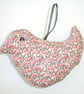 Bird Hanger Liberty Pepper Pink Fabric Hanging Padded Stuffed Padded Decoration