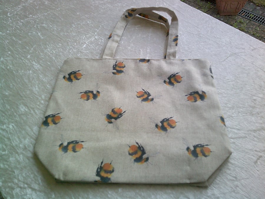 Small Shopping Bag with Bumble Bees