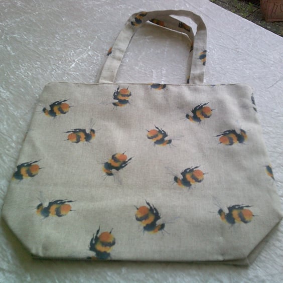 Small Shopping Bag with Bumble Bees