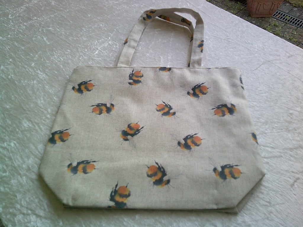 Small Shopping Bag with Bumble Bees