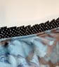 Cushion cover envelope style printed velvet blue flower and polkadot. - Image 4