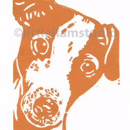 Jack Russell Dog - Original Hand Pulled Linocut Print