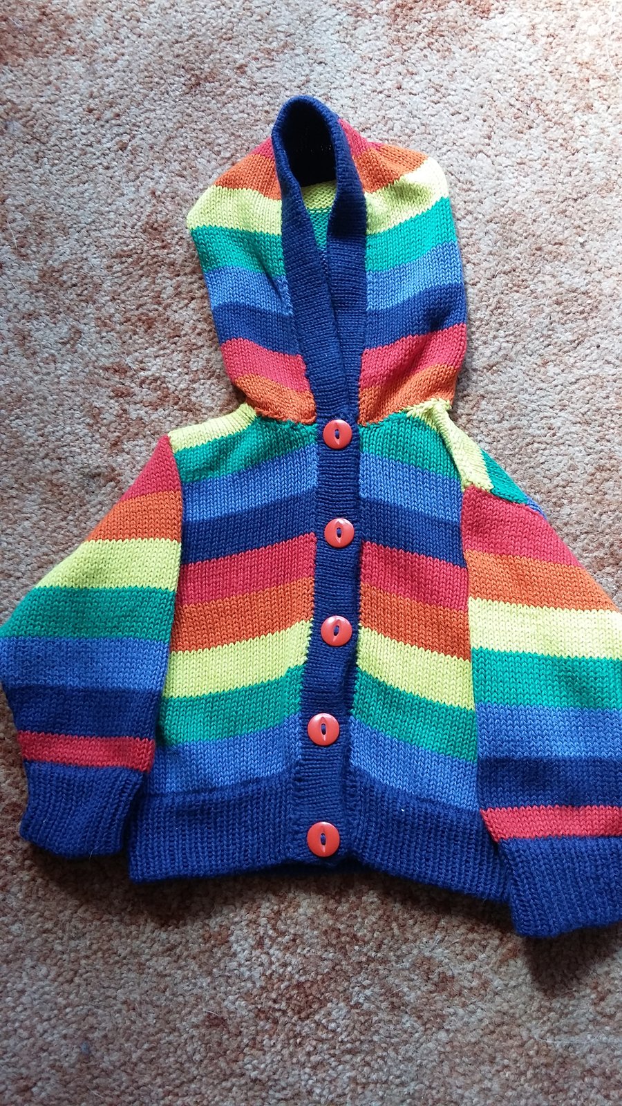 Rainbow Striped Hoody in machine washable cotton