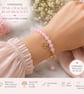 Handmade Pink Crackle Glass Bead Bracelet Gold Tree Charm Gift for Her