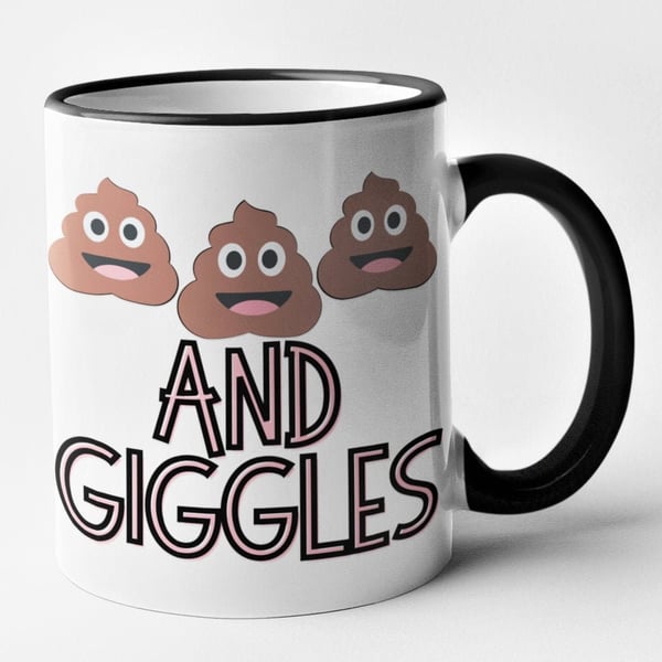 Poo's And Giggles Mug Poo Face Emoji Funny Novelty Office Gift Joke Present 