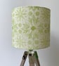 Hand Printed Linen Lampshade in Chartreuse Green - Image 2