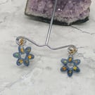 Flower Earrings, Celestial Floral Earrings, Stud Dangles