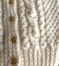 16" Cream Aran Jacket with Collar - Image 2