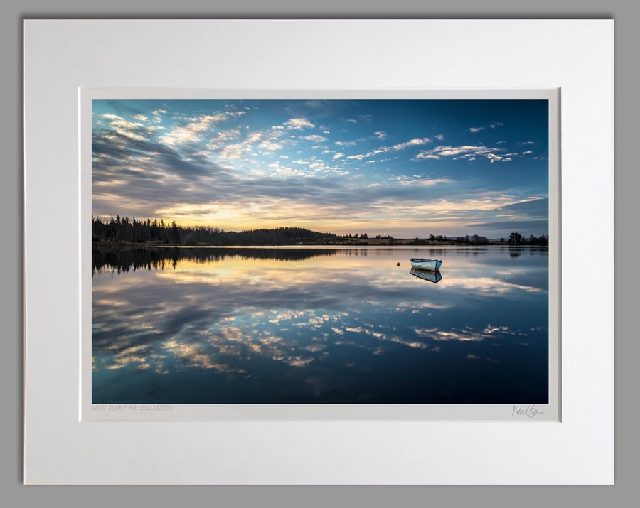 Fishing Boat Loch Rusky Callander Scotland - A3 (50x40cm) Unframed Print