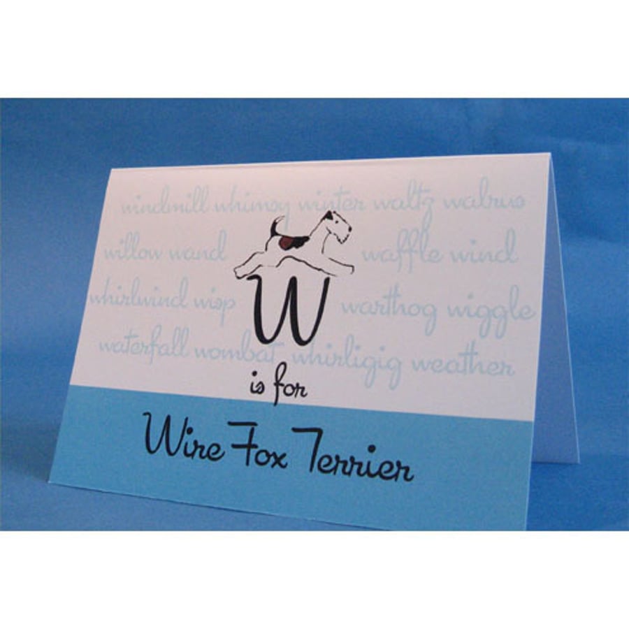 W is for Wire Fox Terrier Greeting Card
