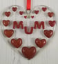 Handmade Fused Glass 3D Mum Hanging Heart Picture Decoration - Suncatcher - Image 2