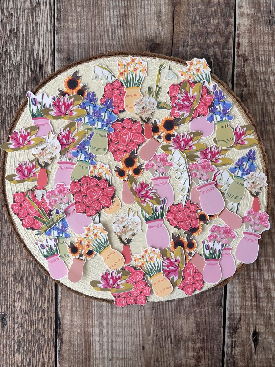 Flower Stickers: Spring Bouquet Planner Stickers, Set of 10